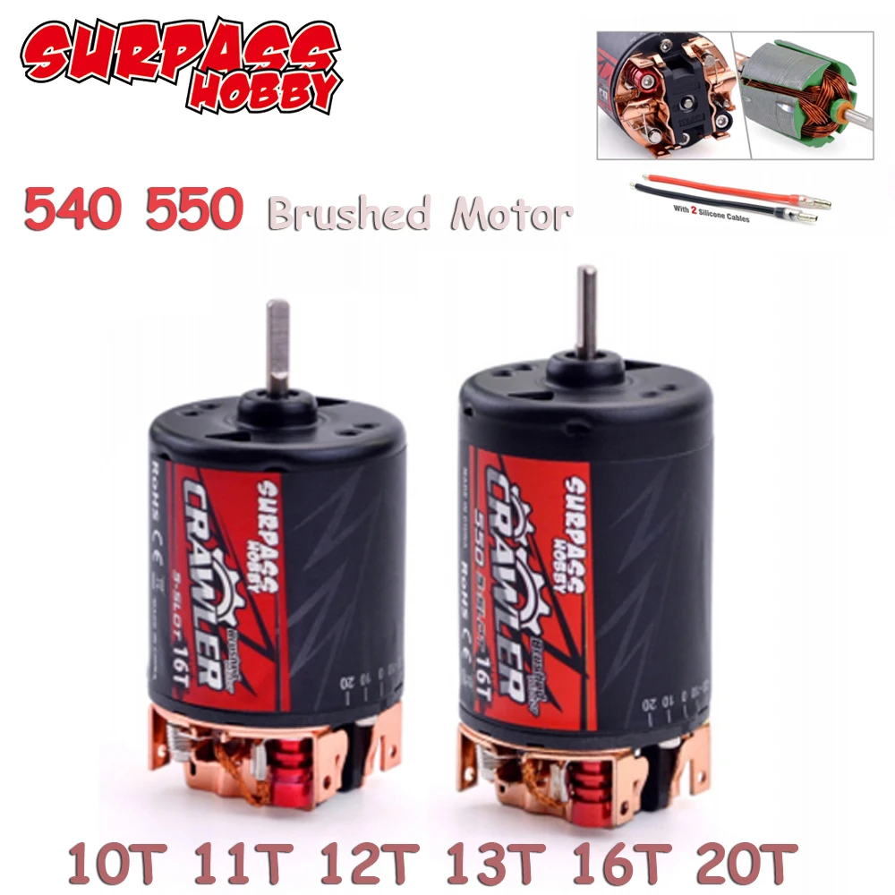 SURPASS HOBBY RC Crawler 540 550 Bürstenmotor 10T/11T/12T/13T/16T/20T für 1/10 1/12 Traxxas SCX10 RC Crawler Klettern Automodell