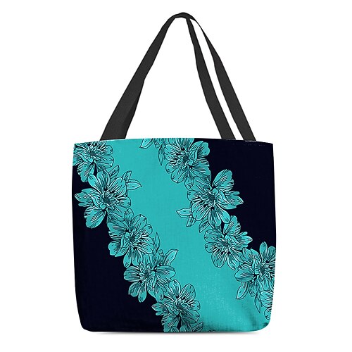 „Blumen-Tragetasche für Damen – stilvolle Handtasche mit großem Fassungsvermögen und schwarz-rosa Blumendesign, perfekt zum Einkaufen, Reisen und für den täglichen Gebrauch
