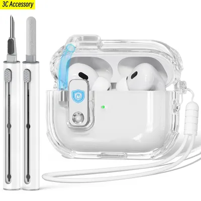 Magnetisches sicheres Schloss für Air Pods Pro Hülle süß für Frau Anti-Verlust-Schutz 3D transparente Kopfhörerabdeckung für Airpods Pro 2 3 Image