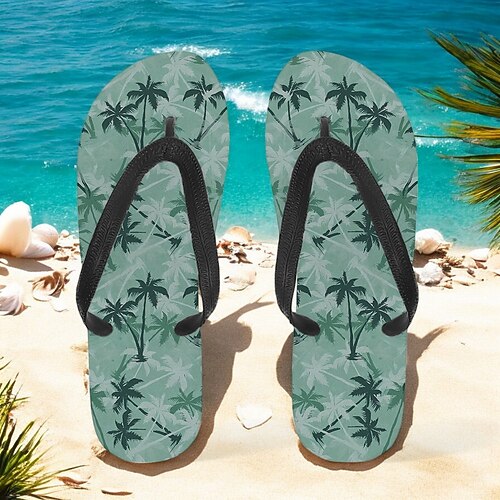 Unisex-Flip-Flops „Tropical Sunset" – lebendige Strandsandalen mit Palmen-Print für Sommer, Pool und Urlaub Image