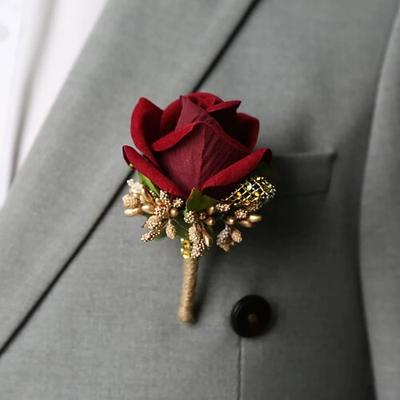 boutonniere da ballo di fine anno per uomo, blu, rosa, bianco, per sposo e testimoni, accessori floreali, decorazioni per abiti da ballo