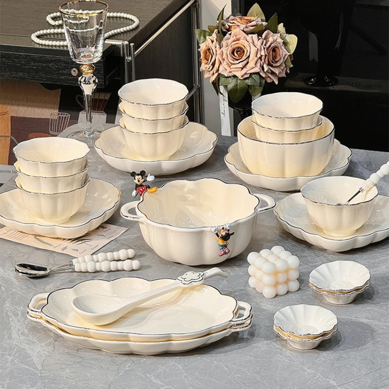 Feines Weihnachtsgeschenk, Geschirr, Küche, Luxus, Gäste, Frühstück, Damen-Geschirr-Set, niedliches feines Juego de Vajilla Completa-Geschirr-Set Image