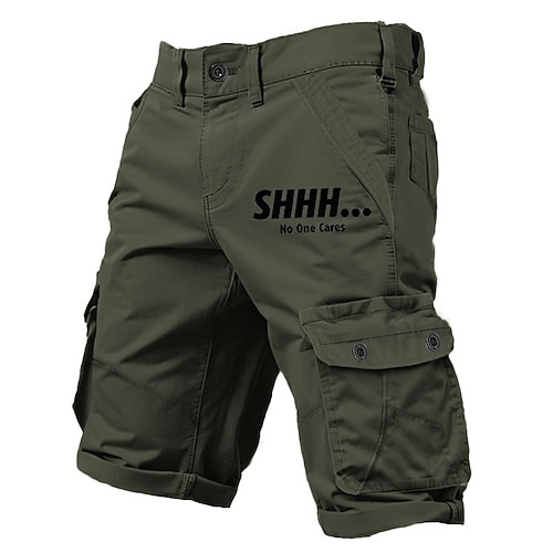 Herren Mit Buchstaben bedruckt Lustig Cargo-Shorts Arbeitsshorts Mittlere Taille Klassisch Lässig Outdoor Campen und Wandern Mehrere Taschen Designer Bekleidung Image
