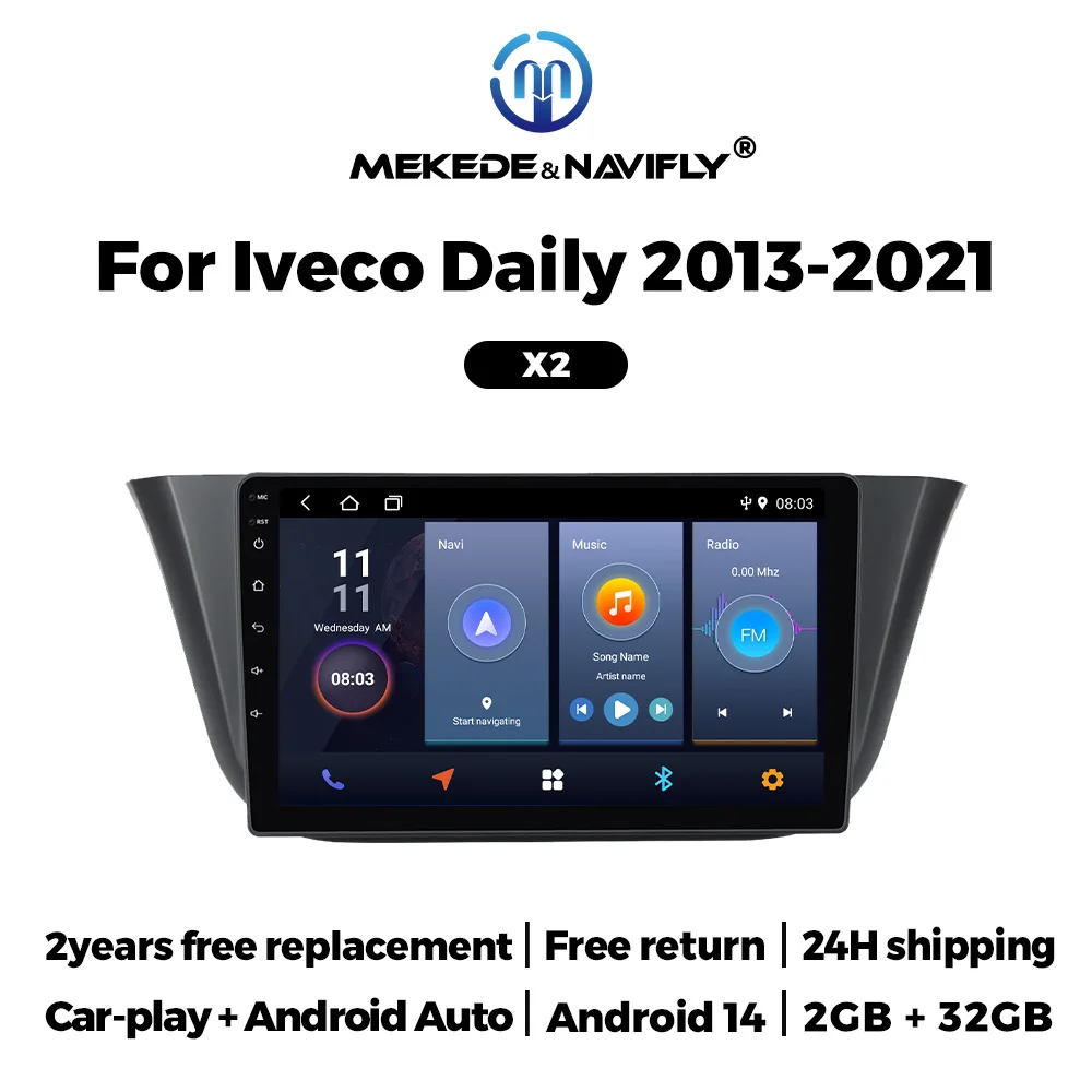 Android 14 Auto-Autoradio für Iveco Daily 2013–2021, CarPlay FM-Multimedia-Video-Player, GPS-Navigation, IPS-Touchscreen-Autoradio Image