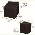 coperture per mobili da giardino, tessuto oxford 210d, coperture per set di mobili da giardino per bistrot da esterno da 3 pezzi, set di coperture per divani da giardino per 2 sedie e tavolino da