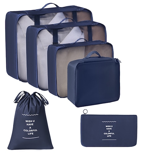 set di cubi di compressione per l'imballaggio da viaggio, borse pieghevoli per l'organizzazione dei bagagli, beauty case portatile e beauty case, custodie multifunzionali per riporre i vestiti per