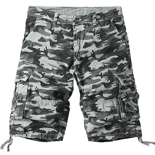 Herren Cargo-Shorts Camping-Shorts Shorts mit Camouflage-Muster Shorts Wander-Shorts Mehrere Taschen Gerader Schnitt Tarnung Feuchtigkeitsableitend tragbar Knielang Outdoor Lässig Täglich Mode Image