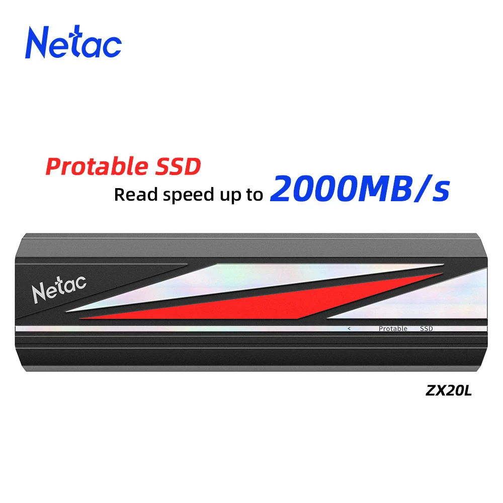Netac 1 TB externe SSD-Geschwindigkeit bis zu 2000 MB/s Tragbare SSD 256 GB 512 GB 2 TB USB3.2 Gen2 Solid-State-Laufwerk für Telefon Laptop Desktop Image