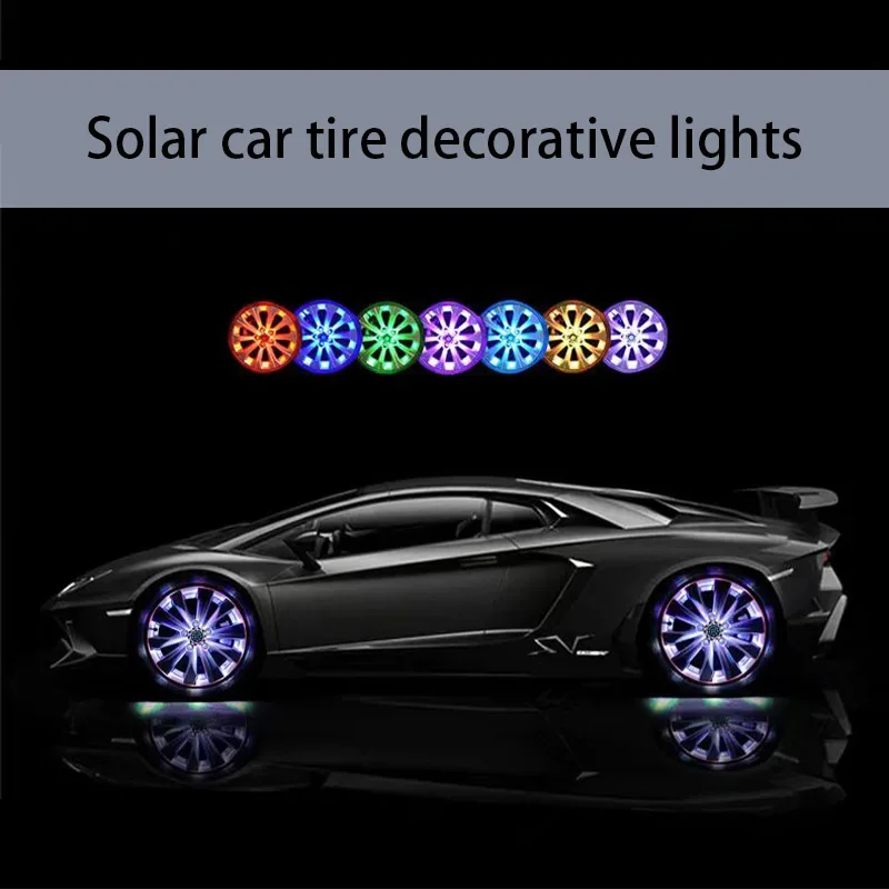 Allgemeine Solar Autoreifen dekorative Lichter Auto Motorrad Reifen Rad Lichter LED Reifen Lichter bunte Rad Lichter cool Image