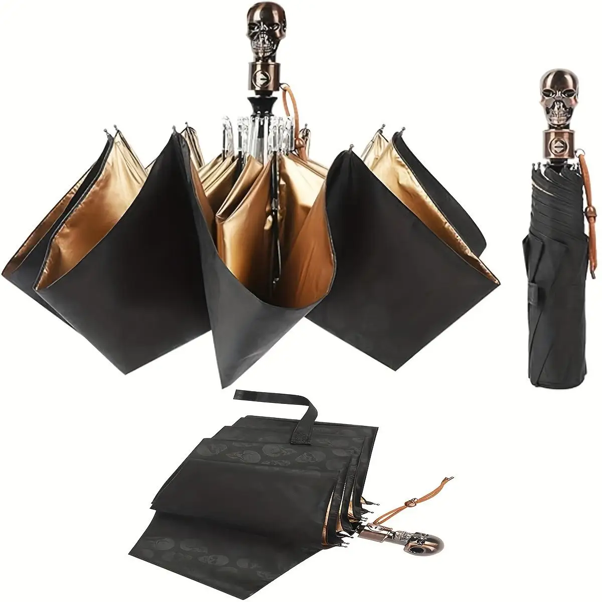 1pc UV Sonnenschirm robuste kompakte tragbare automatische Regenschirm Reises chirm Walking Frauen wasserdichten Klapp schirm Image