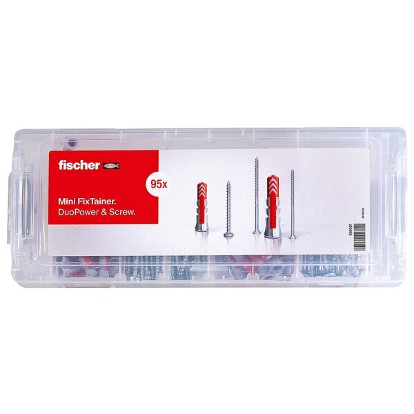 fischer Dübel- und Schrauben-Sortiment »Mini FixTainer - DuoPower« 95 Stück grau Image