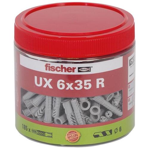 fischer Universaldübel-Sortiment »UX 6x35 R« 185 Stück grau
