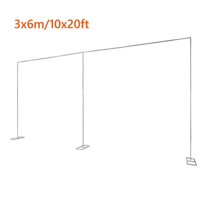 3x6m/10x20ft Metal Wedding Arch Stand Heavy Duty Photography Backdrop Curtain Frame Balloon Flower Decoration Rack Plant Support
