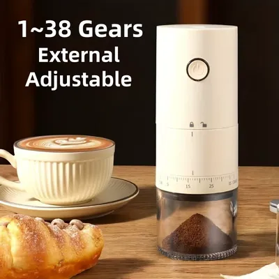 Portable Electric Coffee Bean Grinder 38 Gears External Adjustable USB Charge 1500mAh Rechargeable
