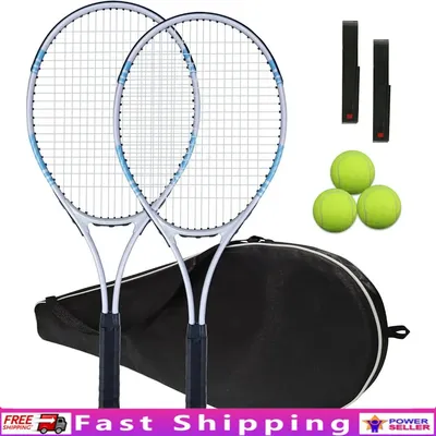Lightweight Tennis Racket Set 2 Players Adult Recreational Training Includes 2 Rackets Carrying Bag