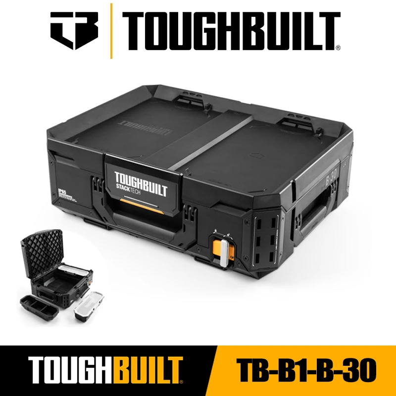 TOUGHBUILT Boîte à outils empilable TB-B1-B-30 Module Boîte à outils de pièces d'entretien multifonctionnelle Boîte à outils empilable Accessoires pour outils Toughbuilt