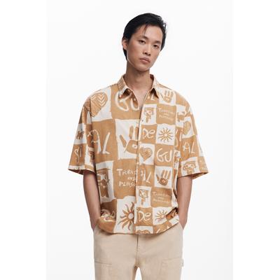 Short-sleeve checkered shirt