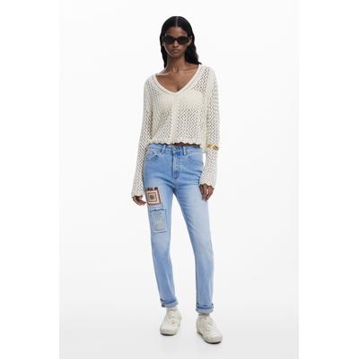 Slim jeans with patches