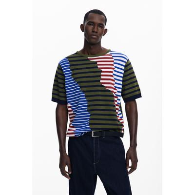 Asymmetric striped T-shirt