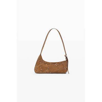 100% leather bag with small asymmetrical flap