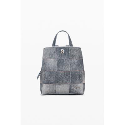 Medium braided denim-effect backpack