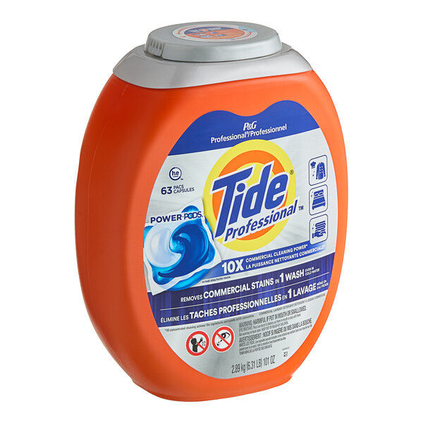 Tide Professional 14117 63-Count Laundry Detergent Power Pods - 4/Case