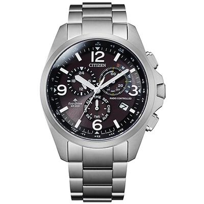Funkchronograph CITIZEN "Promaster Land", silber (silberfarben, schwarz), Armbanduhren, Herren, Armbanduhr, Herrenuhr, Solar, Datum, Stoppfunktion, Saphirglas