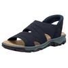 Sandale RIEKER, Damen, Gr. 42, blau (nachtblau), Textil, Lederimitat, unifarben, sportlich, Schuhe, Trekkingsandale, Outdoorsandale, Sommerschuh mit Elastik-Einschlupf