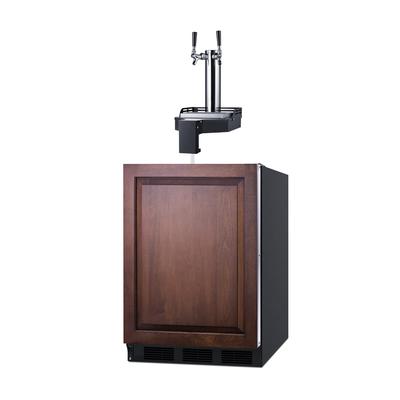 Summit SBC58BLIFFLTWADA 24" Floating Tap Kegerator Commercial Beer Dispenser w/ 2 Keg Capacity - 2 Column, Panel Ready, 115v, Black