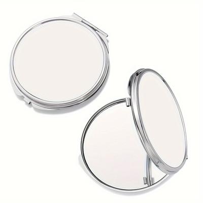 TEMU 10pcs Diy Mirrors - Heart & Round Shapes, Floral & Designs, Compact Handheld Pocket Mirrors For Photo Transfer, Polished , Portable & Scent-free Image
