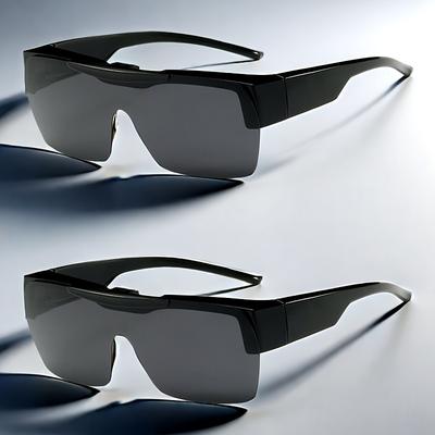 TEMU Set Of 2 Half-frame Glasses Eyewear, Suitable For Men And Women While Driving, Ideal For Everyday Use, Photography Props, And Gifts For Birthdays, Holidays, Parties, And Christmas. Image