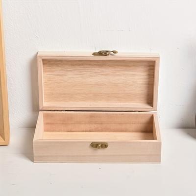 TEMU Elegant Wooden Storage Box With Lid - Jewelry, Cosmetics & Keepsakes, Baskets, Bins & Containers For Home Organization Image