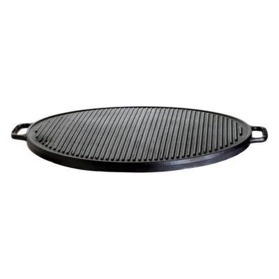 Gusseisenkuss® Grillplatte aus Gusseisen Ø 41 cm Gussplatte Plancha geriffelt/glatt Image