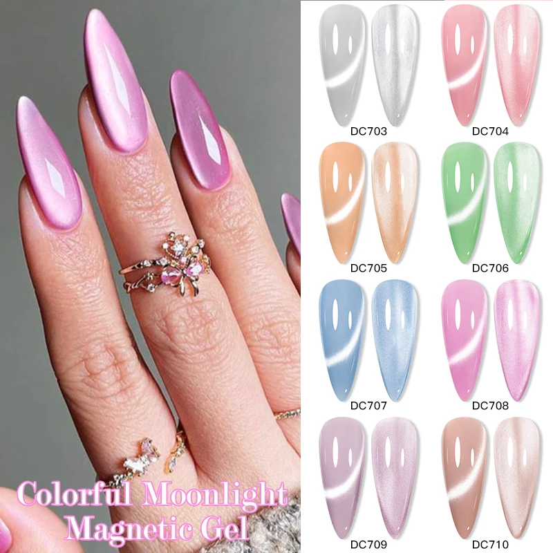 MTSSII 7 ml Candy Series Moonlight Cat Magnetischer Gelpoliermittel Rosa Orange Grün Blau Nail Art Gel Maniküre für Nägel Frühling Sommer Image