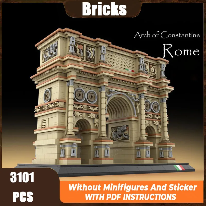 Stadt Street View Modell Moc Gebäude Ziegel Römischen Sieg Bogen Technologie Modulare Bausteine Geschenk Spielzeug DIY Set Montage Image