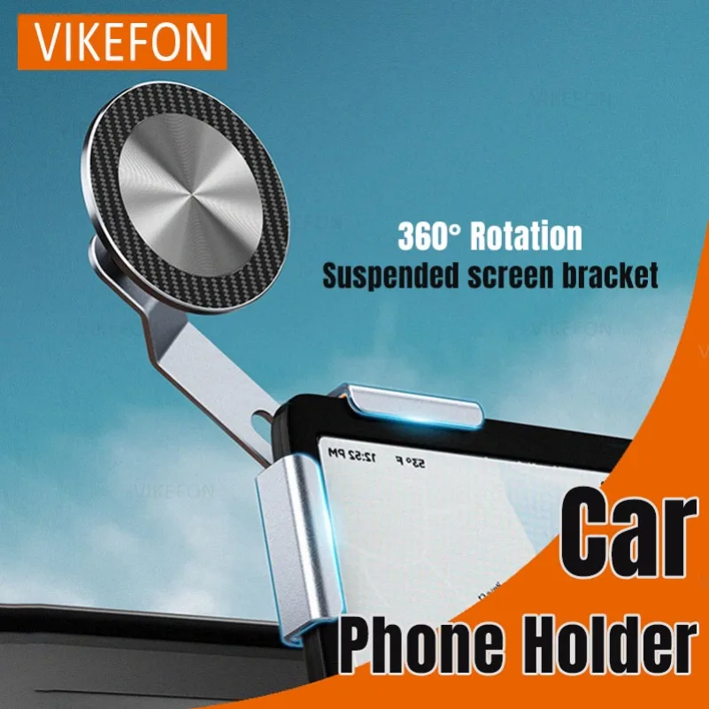 Magnetischer Autotelefonhalter aus Aluminiumlegierung, schwimmender Bildschirm-Handyständer für Magsafe iPhone 16 15 14 13 12 für Tesla Model 3/Y Image