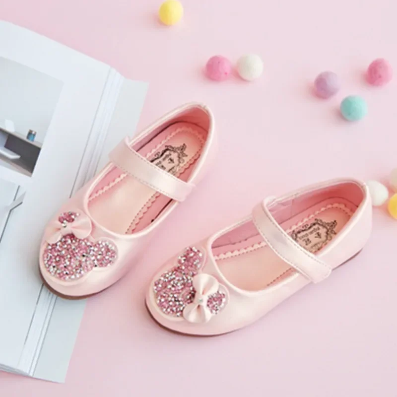 Mädchen-Lederschuhe für Party, Hochzeit, Kinder, Strass-Schuhe, Kinder, Prinzessin, süße Schuhe, 2025, Frühling, Herbst, Marke, klassisch, 26–38 Image