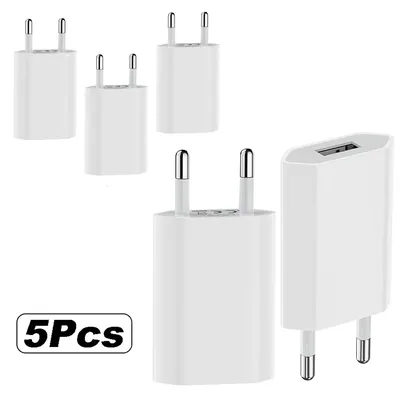 5/1Pcs Universal 5V 1A EU Stecker USB Wand Telefon Ladegerät Für iPhone iPad Samsung Xiaomi redmi Google Huawei Ladegerät Power Adapter