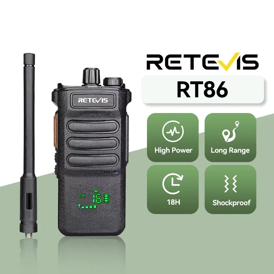 Retevis RT86 Walkie Talkie Professional Two Way Radio Long Range Walkie Talkie Communication radio for Outdoor Business