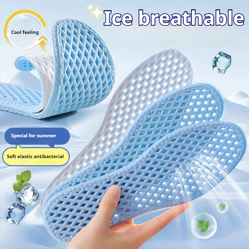 Mesh Atmungsaktive Einlegesohlen für Schuhe Männer Sommer Kühle Einlegesohle Füße Laufen Sport Dämpfung Schuhsohle Memory-schaum Schuhe Pads Image