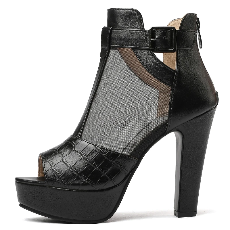 Mode Peep Toe Stiefeletten für Frauen Sandalen Schuh Sexy High Heels Plattform Sommer Schuhe Damen Gelb Weiß Große Größe 50