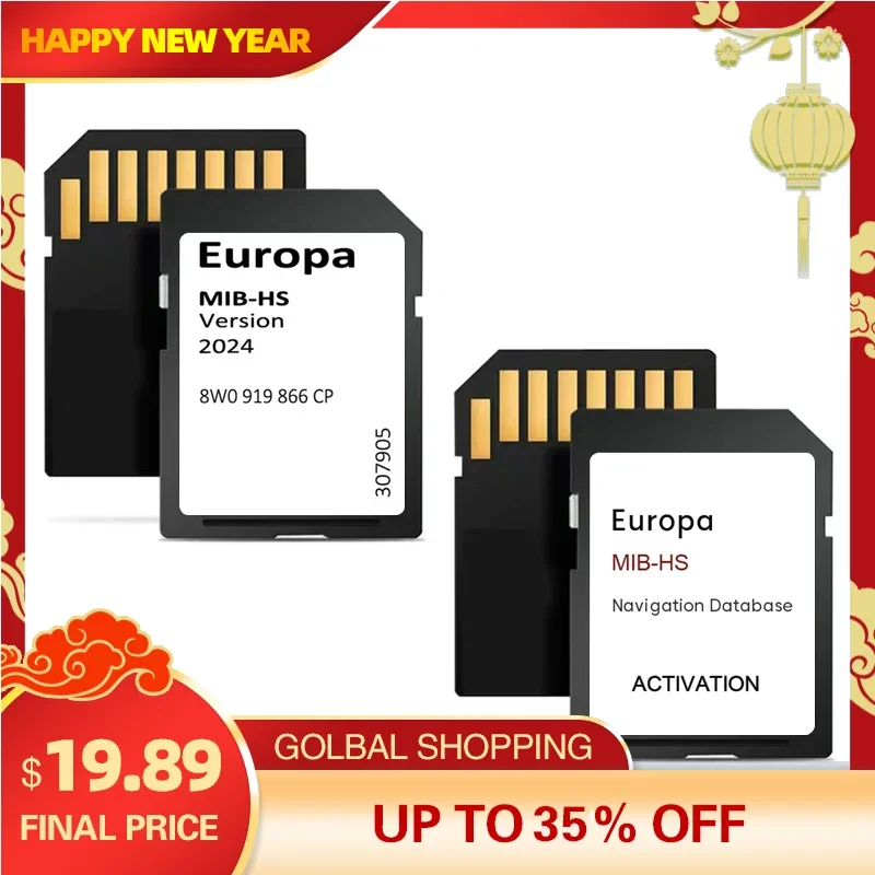 8W 0919866 CP-Speicher OEM SD-Karte MIB-HS Navigations-Upgrade 2024 Europa UK-Kartensystem für Audi 2015–2020 A3 A4 A5 S RS Q SQ RSQ Auto Image