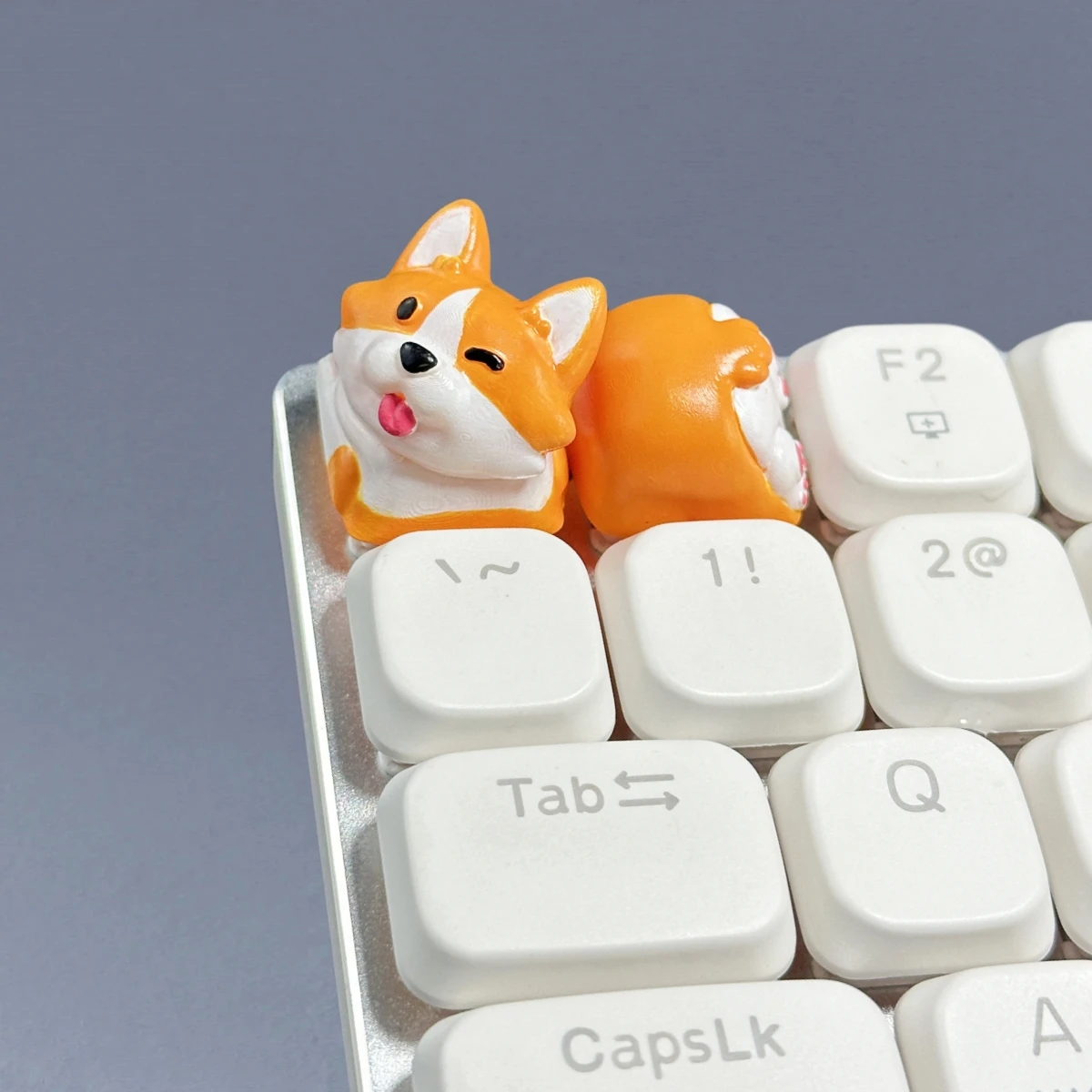 Niedliche Corgi/Husky-Hund-Po-Tastenkappen, 3D-Harz, handgefertigt, individuelle Cartoon-Handwerker-Tastenkappen für mechanische Tastatur, Zubehör, Geschenk Image