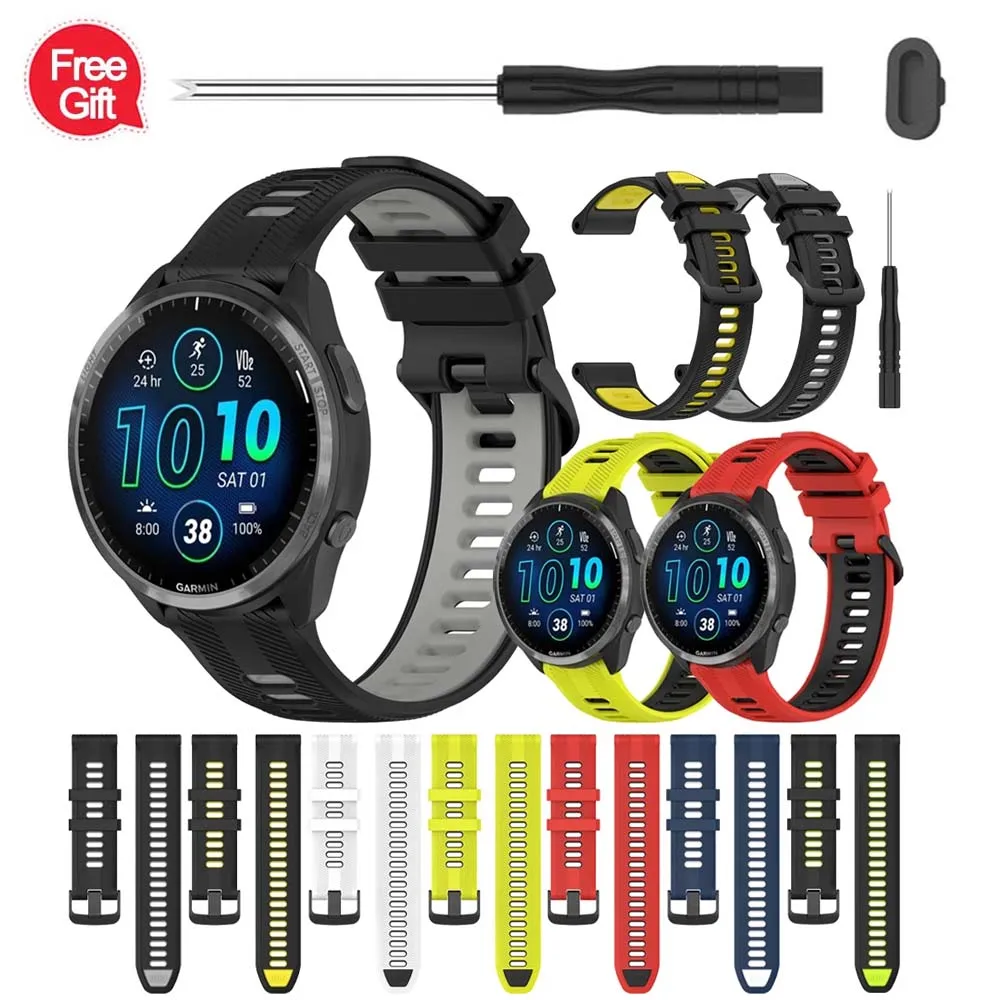 22 mm Uhrenarmband für Garmin Forerunner 965 955 945 935 Weiches Silikonarmband für Fenix 7 Pro 5 6 Descent G1 Instinct 2 Correa Image