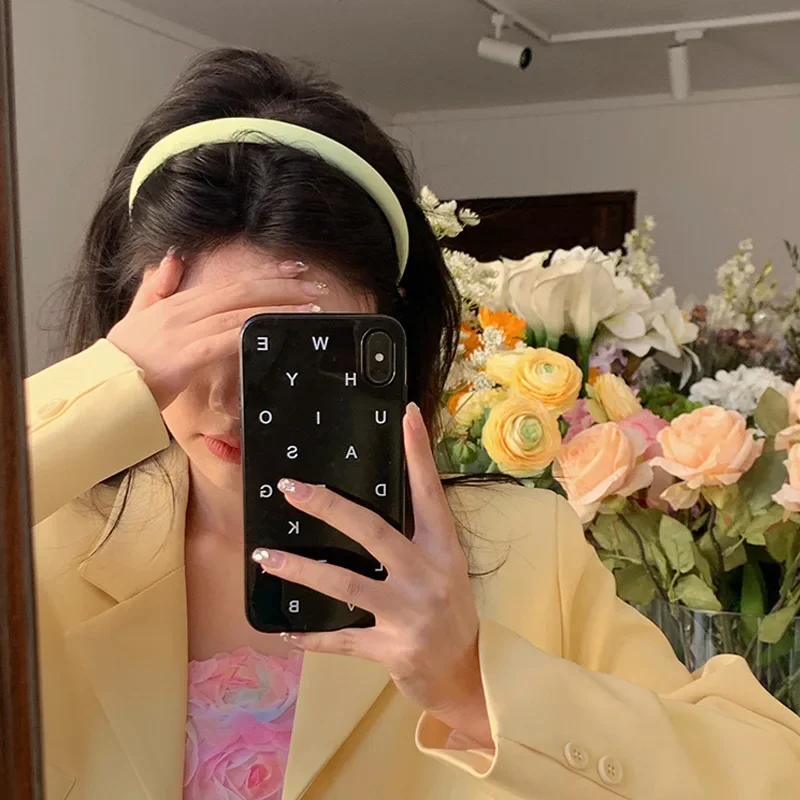 2024 mode Plaid Reine Dünne Stirnband frauen Ohrringe Süße Weiche Elastische Stirnband Mode Mädchen Haarband Haar Zubehör Neue Image