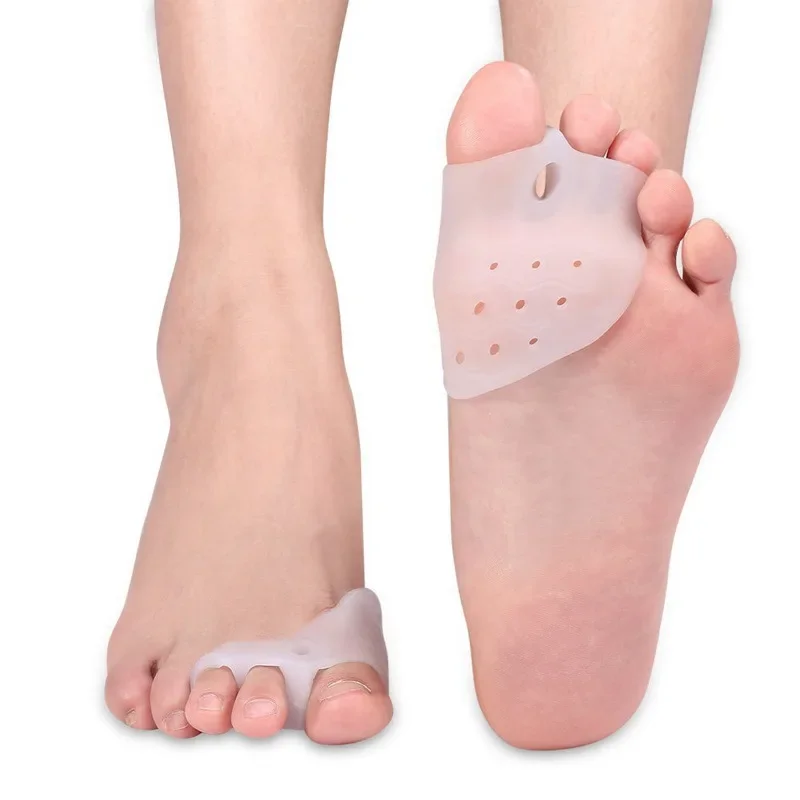 2Pcs Gel Fußpflege Werkzeug Bunion Corrector Knochen Big Toe Protector Hallux Valgus Haarglätter Zehenspreizer Pediküre Corrector Hallu Image