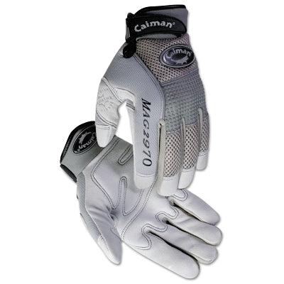 Caiman 2970 Deerskin Padded Palm Knuckle Protection Mechanics Gloves, X-Large, Gray (607-2970-XL) 1 Pair