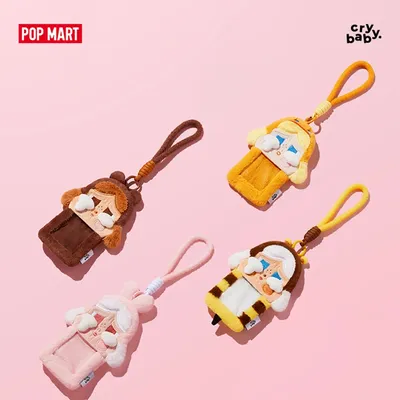 POPMART CRYBABY Crying Again Series Plush Card Holder Blind Box Toys Doll Cute Anime Figure Desktop