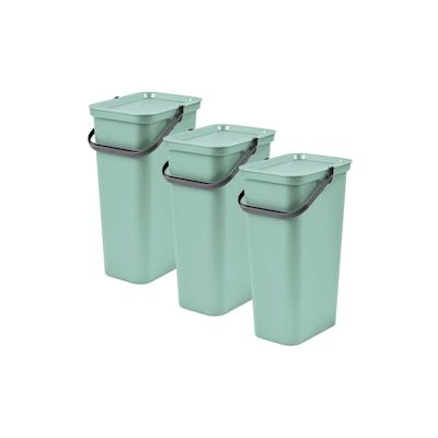 WellHome – Set mit 3 x 40 l Salvia-Mülleimern mit Griff, Modekollektion Image