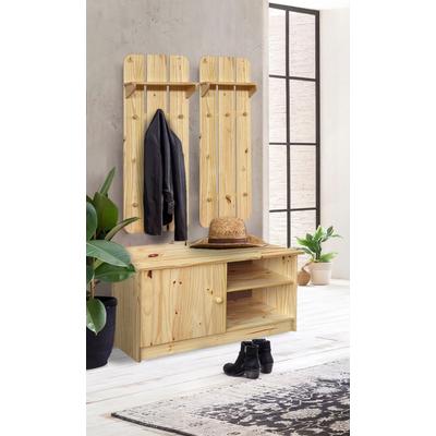 Schuhschrank HOME AFFAIRE, beige (natur), B:91cm H:48cm T:38cm, Massivholz, Schränke, gefertigt aus massivem Kiefernholz Image